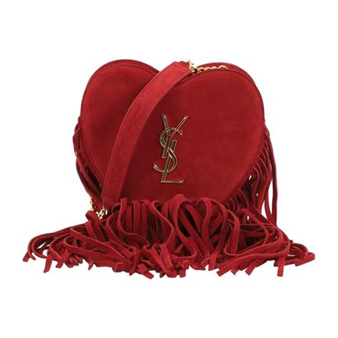 ysl fringe heart bag|Saint Laurent Fringe Love Heart Chain Bag Suede Small .